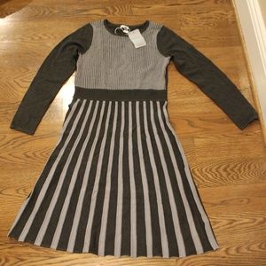 Nordstrom Spense Light Grey/Charcoal Sweater Dress